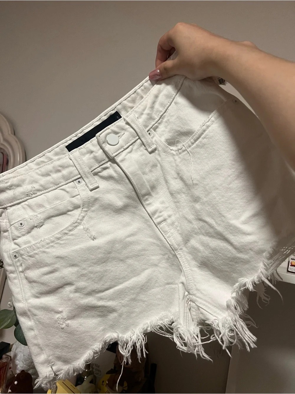 DENIM X ALEXANDER WANG white denim shorts size 24